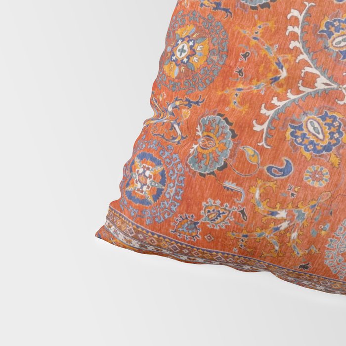 Orange Suns Suzani  Kazak Persian Rug Pillow Sham Gallery Image 4