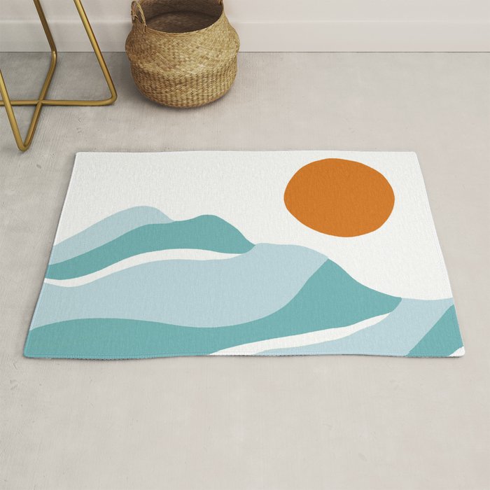 blue mountain sunset Rug Gallery Image 1