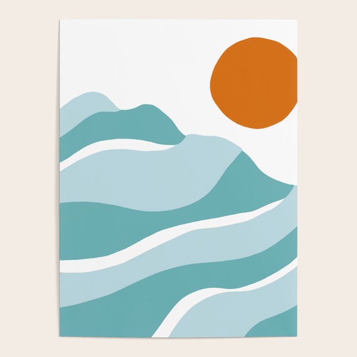 blue mountain sunset Poster Gallery Image 1