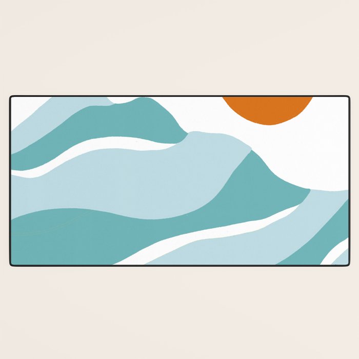 blue mountain sunset Desk Mat Gallery Image 3