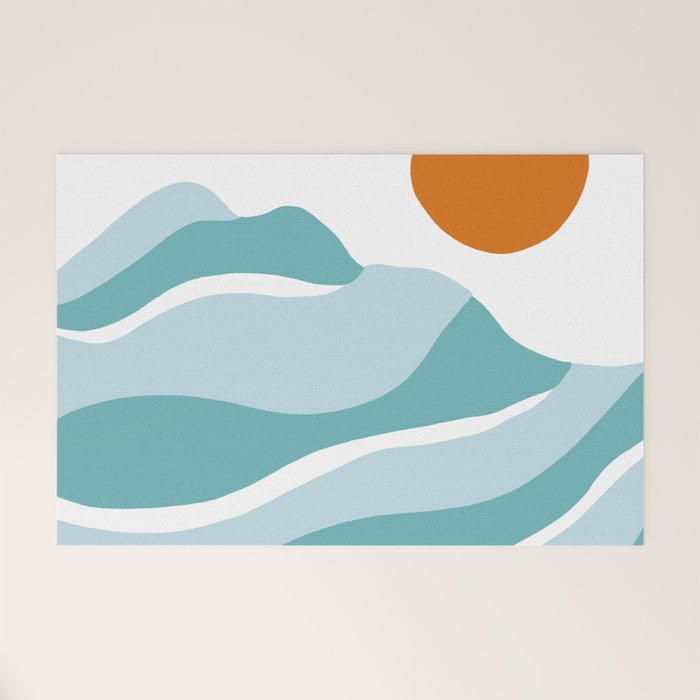 blue mountain sunset Welcome Mat Gallery Image 1