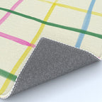 Abstract Tennis Net Pattern in Cream Rug Gallery Image 4