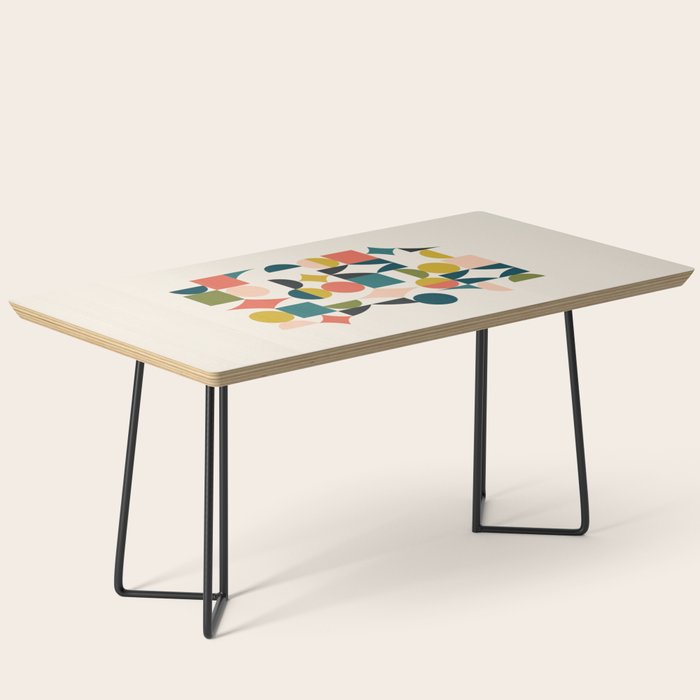 Mid Century Modern Abstract Colorful Shapes Funky Cool Minimalist Pattern Coffee Table Gallery Image 1