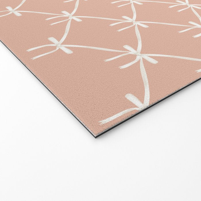 Bows & Ribbons Pattern XLVI Peach Pink Welcome Mat Gallery Image 2