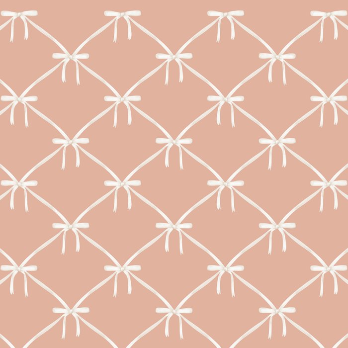 Bows & Ribbons Pattern XLVI Peach Pink Coffee Mug Gallery Image 2