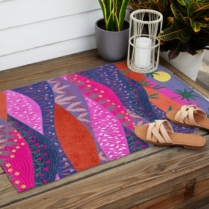 Sunset Mountains Outdoor Rug Gallery Image 2