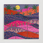 Sunset Mountains Wood Wall Art Gallery Image 1