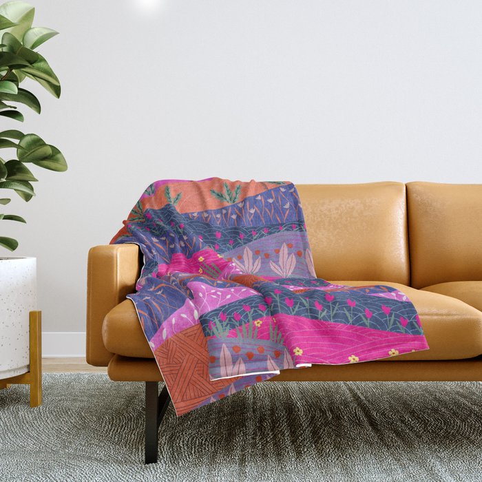 Sunset Mountains Throw Blanket Gallery Image 1