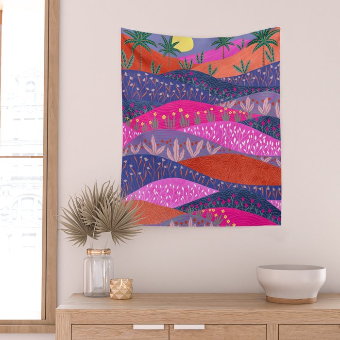 Sunset Mountains Wall Tapestry Gallery Image 2