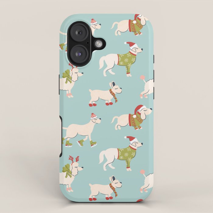 Retro Christmas - Winter Dogs iPhone Case