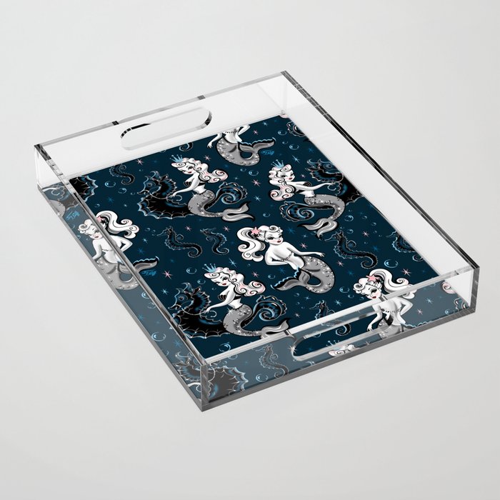 Pearla the Mermaid Riding on a Seahorse Acrylic Tray Gallery Image 1