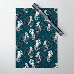 Pearla the Mermaid Riding on a Seahorse Wrapping Paper Gallery Image 1