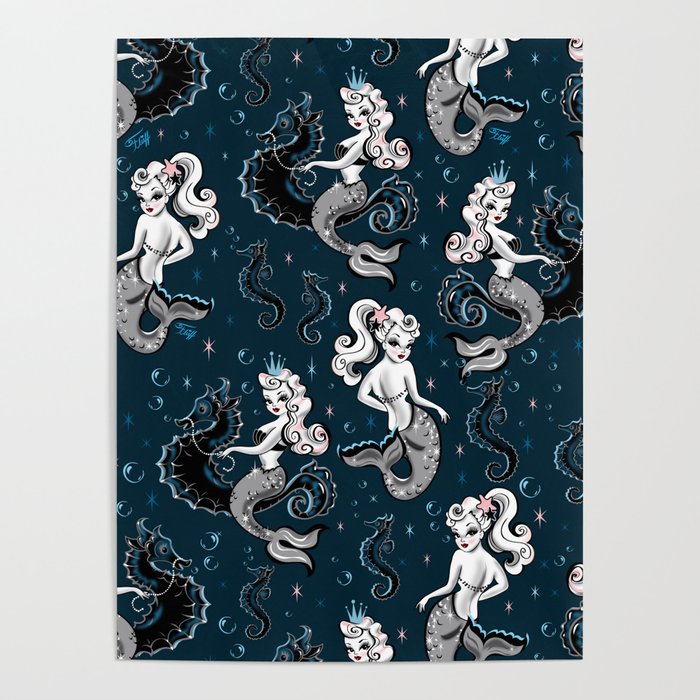 Pearla the Mermaid Riding on a Seahorse Poster Gallery Image 4