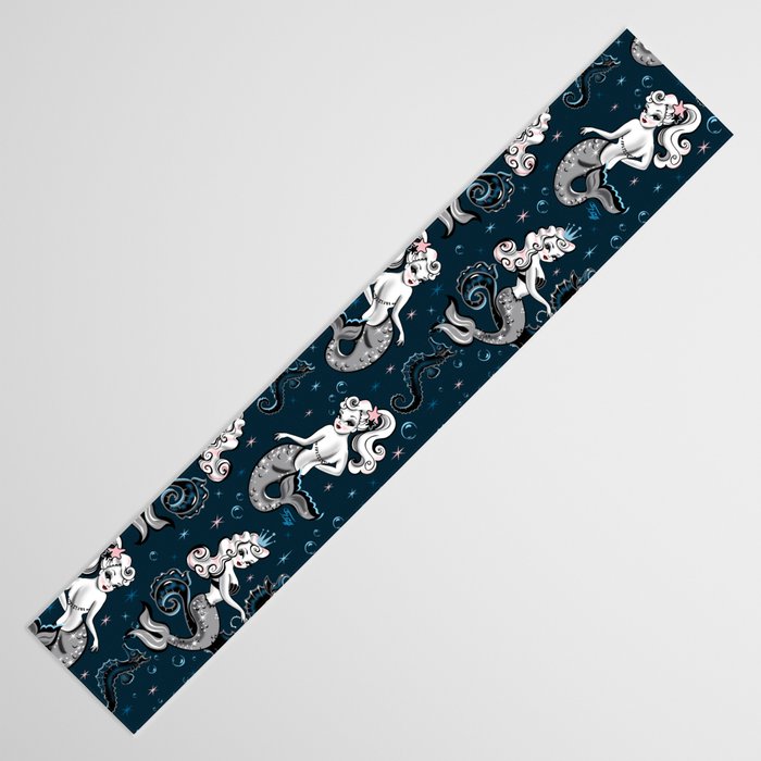 Pearla the Mermaid Riding on a Seahorse Table Runner Gallery Image 3