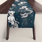 Pearla the Mermaid Riding on a Seahorse Table Runner Gallery Image 1