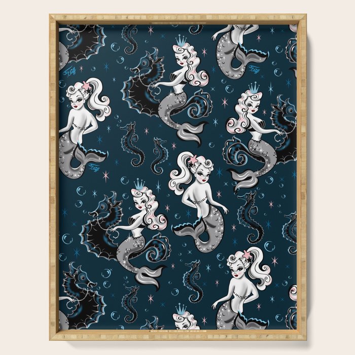 Pearla the Mermaid Riding on a Seahorse Serving Tray Gallery Image 1