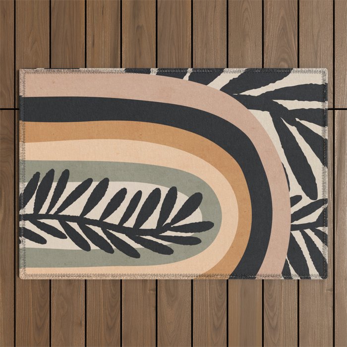 Abstract Art Rainbow 2 Outdoor Rug Gallery Image 1
