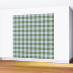 Gingham Plaid Pattern in Soft Sky and Sea Grass Tones Wall Mural Gallery Image 2