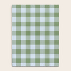 Gingham Plaid Pattern in Soft Sky and Sea Grass Tones Notebook Gallery Image 4