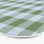 Gingham Plaid Pattern in Soft Sky and Sea Grass Tones Bath Mat Gallery Image 3