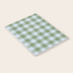Gingham Plaid Pattern in Soft Sky and Sea Grass Tones Notebook Gallery Image 3