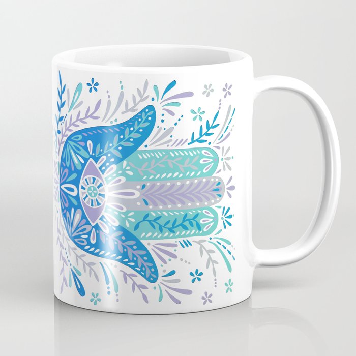 Hamsa Hand - Blue & Turquoise Palette Coffee Mug Gallery Image 1