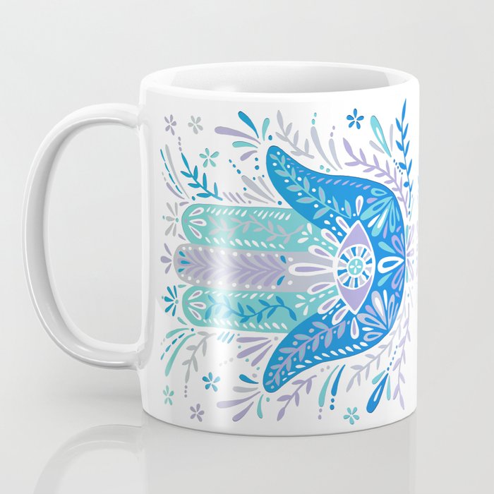 Hamsa Hand - Blue & Turquoise Palette Coffee Mug Gallery Image 3