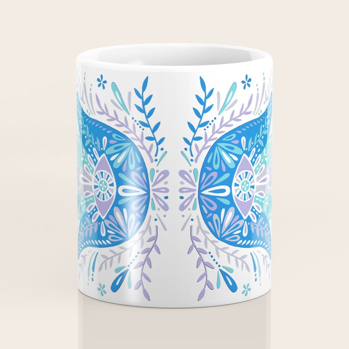 Hamsa Hand - Blue & Turquoise Palette Coffee Mug Gallery Image 4