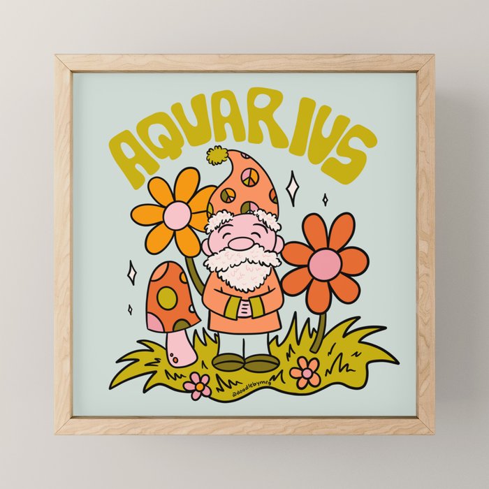 Aquarius Gnome Mini Art Print Gallery Image 1