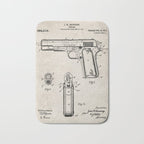 Colt Pistol Patent - Browning 1911 Colt Art - Antique Bath Mat Gallery Image 1