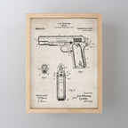 Colt Pistol Patent - Browning 1911 Colt Art - Antique Mini Art Print Gallery Image 1