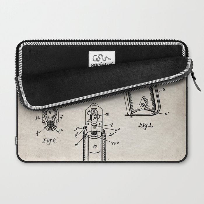 Colt Pistol Patent - Browning 1911 Colt Art - Antique Laptop Sleeve Gallery Image 2