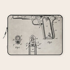 Colt Pistol Patent - Browning 1911 Colt Art - Antique Laptop Sleeve Gallery Image 1