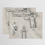 Colt Pistol Patent - Browning 1911 Colt Art - Antique Placemat Gallery Image 1