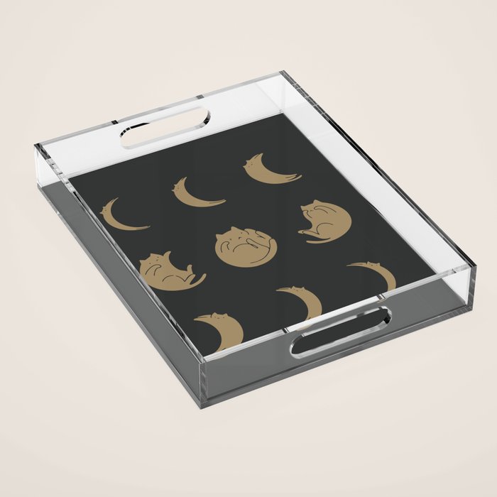 Cat Landscape 136: Cat Moon Acrylic Tray Gallery Image 1