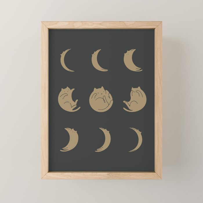 Cat Landscape 136: Cat Moon Mini Art Print Gallery Image 1