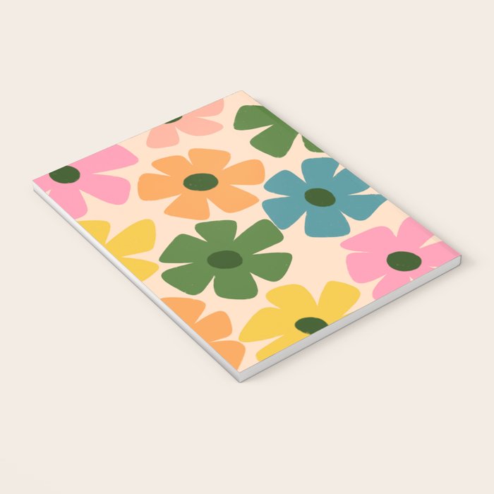 Retro Flower - Big Daisy Cream background Notebook Gallery Image 3