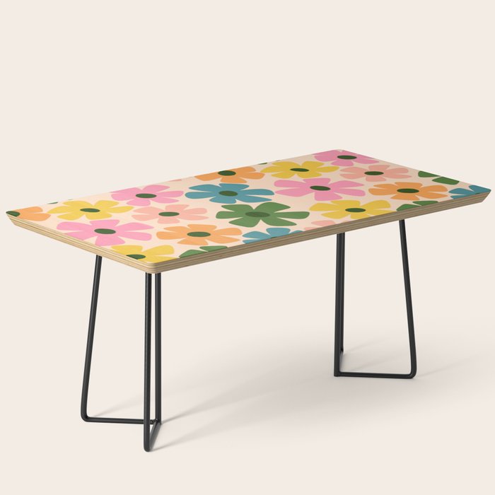 Retro Flower - Big Daisy Cream background Coffee Table Gallery Image 1