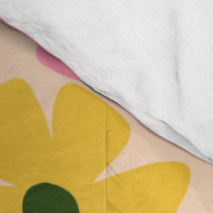 Retro Flower - Big Daisy Cream background Comforter Gallery Image 4