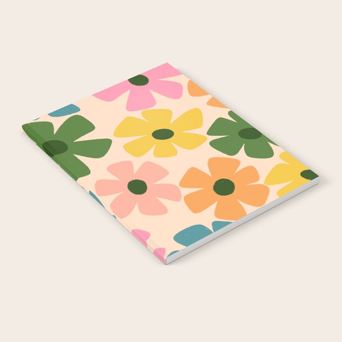 Retro Flower - Big Daisy Cream background Notebook Gallery Image 1