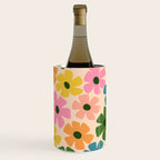 Retro Flower - Big Daisy Cream background Wine Chiller Gallery Image 2