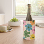 Retro Flower - Big Daisy Cream background Wine Chiller Gallery Image 4