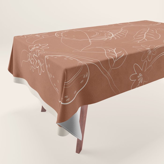 Peaches - Line Art 3 Tablecloth Gallery Image 1