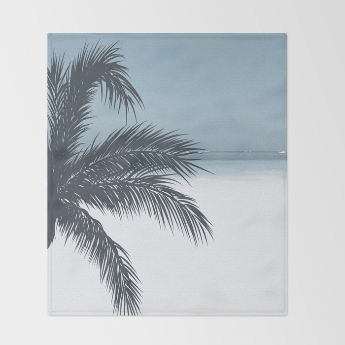 Palm and Ocean Throw Blanket Gallery Image 2