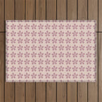 Blush Pink Floral Outdoor Rug Gallery Image 1
