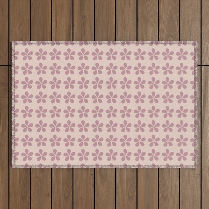 Blush Pink Floral Outdoor Rug Gallery Image 1