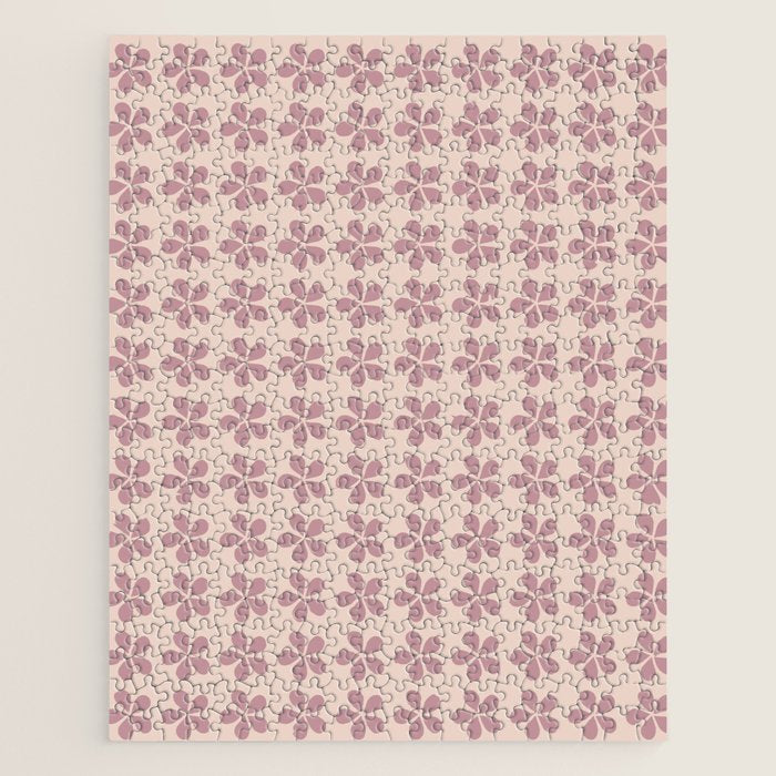 Blush Pink Floral Jigsaw Puzzle Gallery Image 1