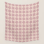 Blush Pink Floral Wall Tapestry Gallery Image 4