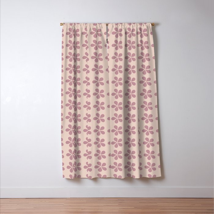 Blush Pink Floral Window Curtain Gallery Image 3