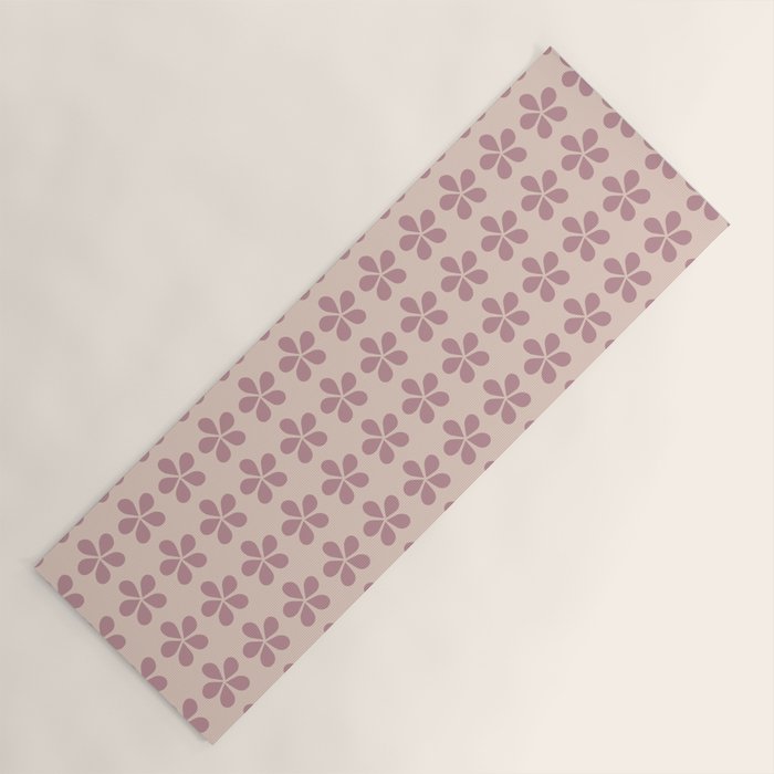 Blush Pink Floral Yoga Mat Gallery Image 1